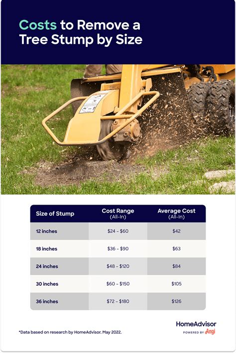 Cost for stump grinding - The average cost of stump removal is around $340, though costs can range from $75–$500 depending on the size of the stump, the type of tree, accessibility, and other factors. What are the benefits of grinding a stump? 